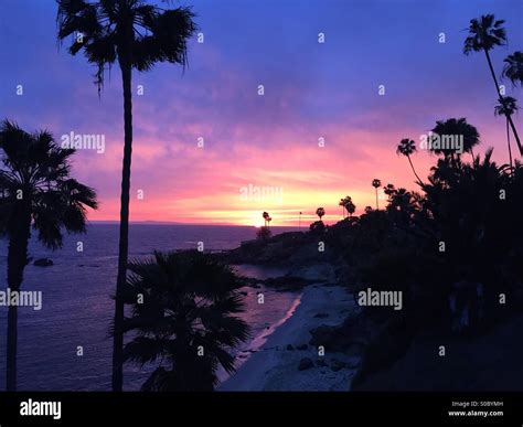 Laguna Beach Sunset Stock Photo Alamy