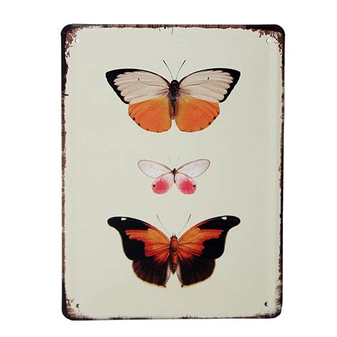Ceramic crystal fabric glass metal plastic polyresin porcelain stone wood. Vintage Metal Signs For Kitchen - Orange Butterflies ...