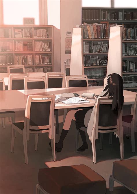 3840x2160px 4k Free Download Girl Library Study Anime Hd Phone