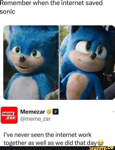 Remember When The Internet Saved Sonic Memezar Meme Zar I Ive Never