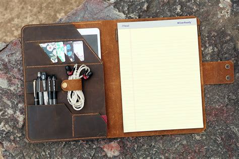 Personalized Vintage Leather Notepad Holder For Tops Legal Pad Etsy