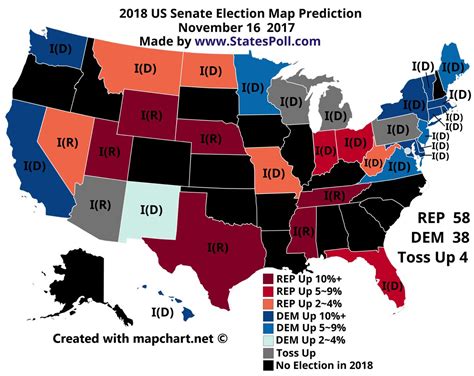 Statespoll Com On Twitter 2018 Us Senate Election Map Prediction November 16 2017 My Post