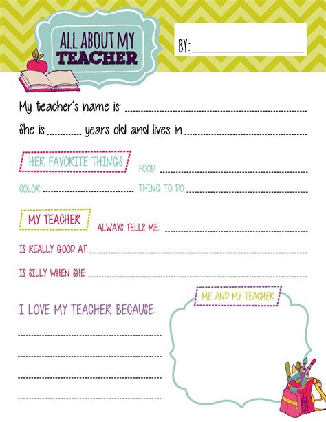 Things I Love About My Teacher Printable Printable Word Searches