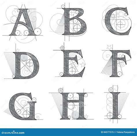 Architectural Letters For Design Stock Vector Illustration Of Letter