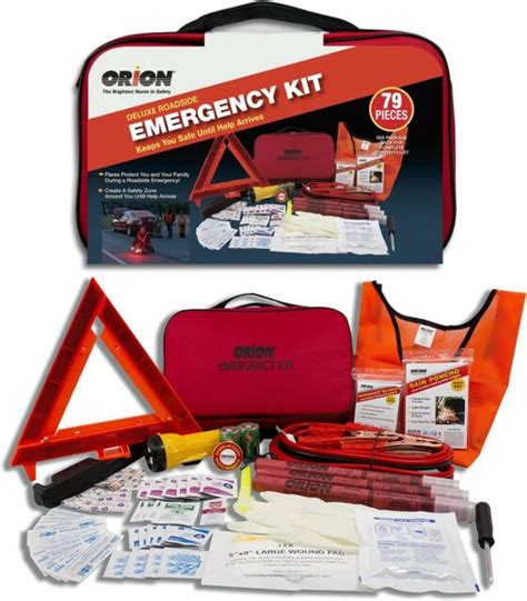 Orion Safety Products 79 Piece Deluxe Roadside Emergency Kit New Free