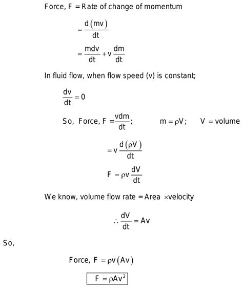 How Force Is Equal To Density× Area× Velocity