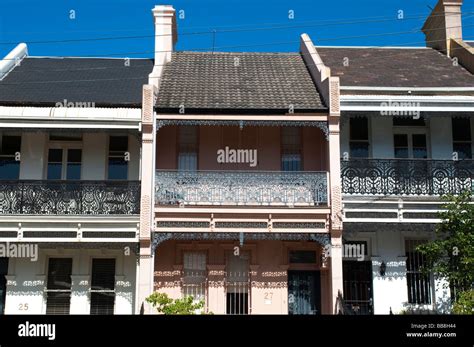 Victorian Terrace Houses Paddington Sydney Nsw Australia Stock Photo