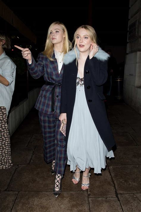 Elle Fanning And Dakota Fanning At Love And Miu Miu Womens Tales Party In London