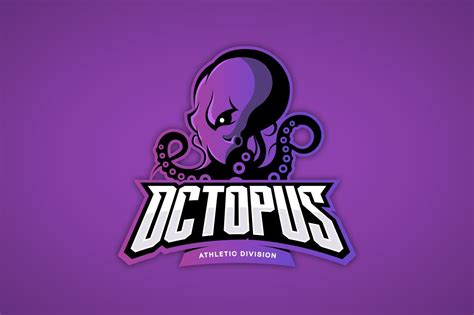 Octopus Mascot Sport Logo Design Custom Designed Illustrations