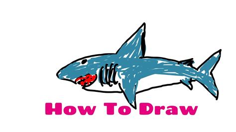 Draw a sand tiger shark step by step. How to Draw a Great White Shark Easy Way - YouTube