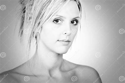 beautiful blonde girl looking into camera stock image image of isolated adult 7468239