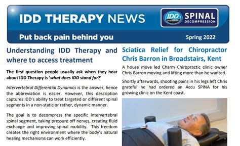 Spring Newsletter 2022 Now Available Idd Therapy Spinal Decompression