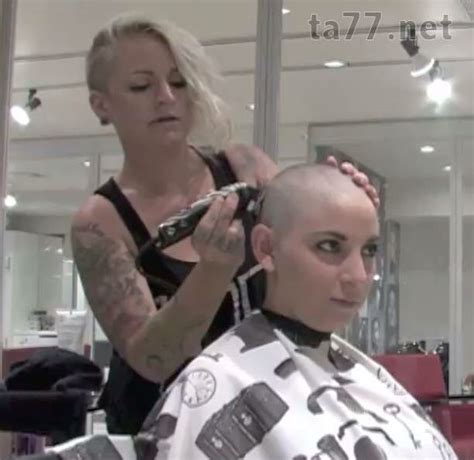 Barberette Shaved Head Women Woman Shaving Bald Women