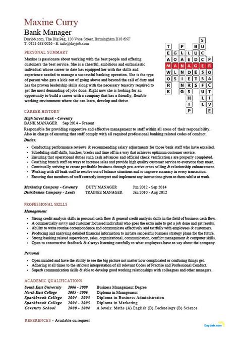 Personal details o year of birth: 18 Best Banking Sample Resume Templates - WiseStep