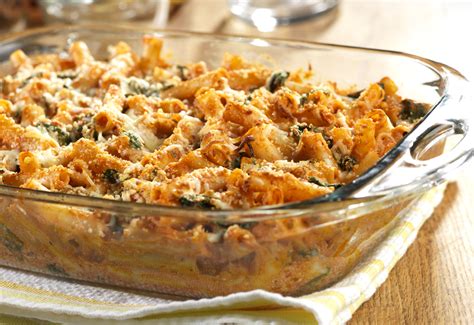 Three Cheese Baked Ziti With Spinach Recipe In 2020