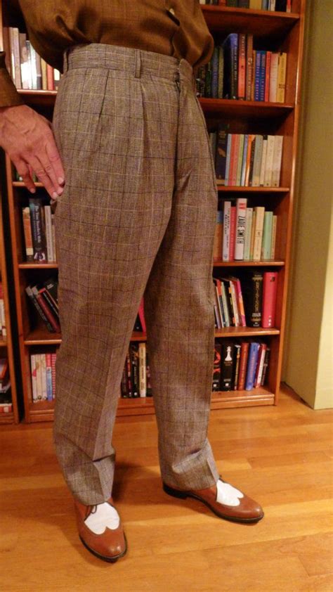 Smart 1950s Mens Trousers In Cream And Black Checks W 33 1950s Mens