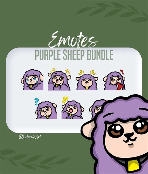 Purple Sheep Emote Bundle 7 Sheep Emotes Sheep Emotes For Etsy