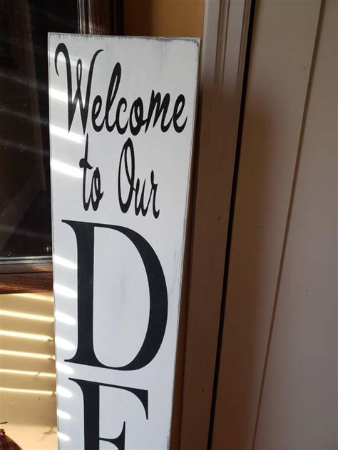 Welcome To Our Deck Sign Porch Sign Reversible Vertical Etsy