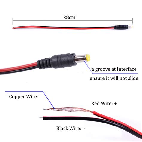 20pcs 55x21mm Male Female Dc Power Socket Jack Plug Connector Cable