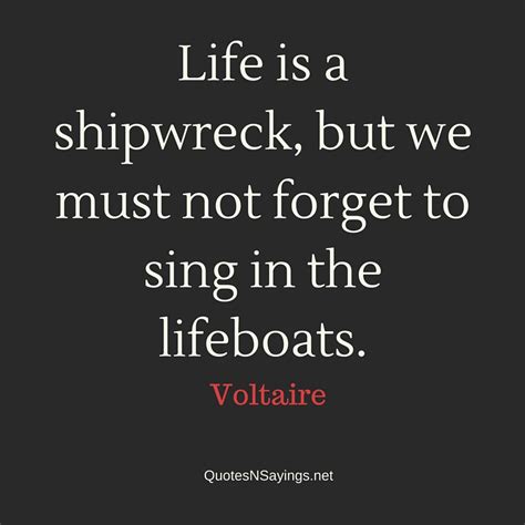 Voltaire Quote Life Is A Shipwreck