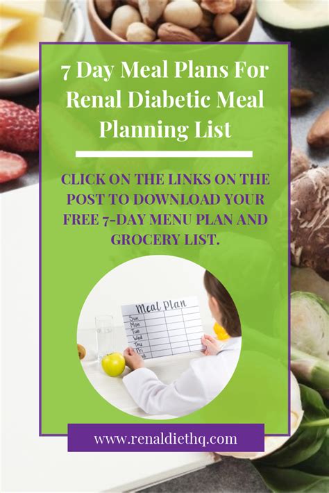 One meal plan for diabetes, another for chronic kidney disease (ckd). Click on the links below to download your free 7-day menu ...