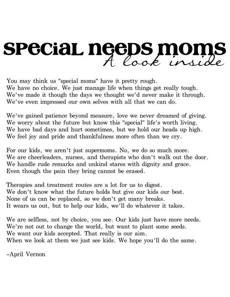Special Needs Moms | Special needs mom, Special needs quotes, Special needs kids