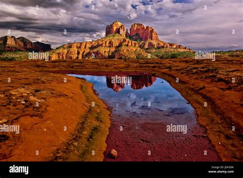 Cathedral Rock Viewed From Secret Slick Rock Trail Hi Res Stock