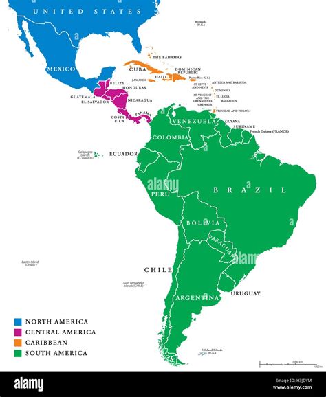 Mapa Político De Las Regiones De América Latina Las Subregiones Del