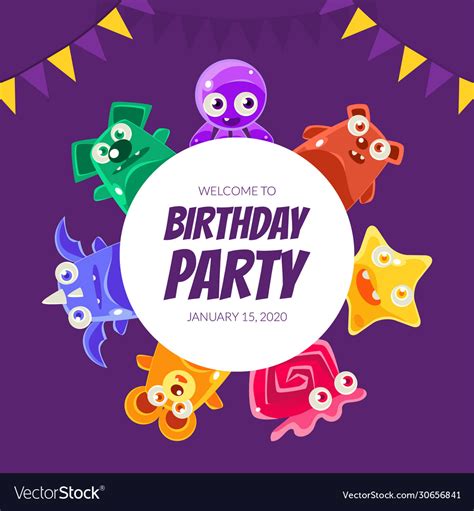 Welcome Birthday Party Banner Template Invitation Vector Image