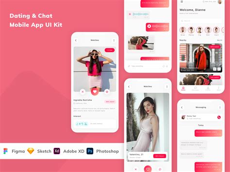 Dating And Chat Mobile App Ui Kit Uplabs