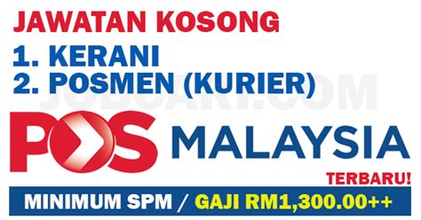 Postal ninja easily tracks international malaysia post packages and ems shipments from malaysia. JAWATAN KOSONG TERKINI DI POS MALAYSIA BERHAD - MIN. SPM ...
