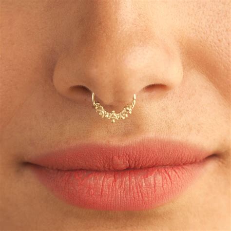 Septum Ring Nose Ring Septum Septum Piercing Gold Etsy Artofit