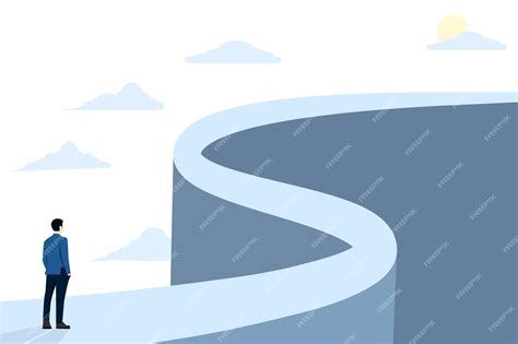 Premium Vector | Vector illustration of businessman standing on a long