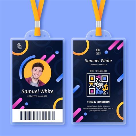 Premium Vector Abstract Id Cards Template With Photo