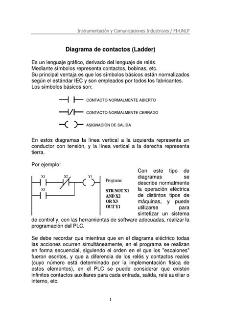 Diagrama Escalera Doc Diagrama De Contactos Ladder Vs2 Pdf