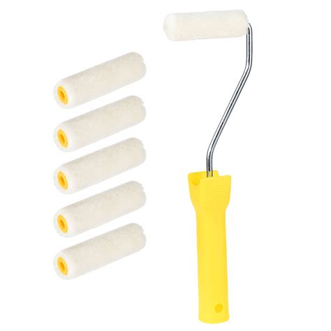 6xwool Paint Roller Brush 3 Inch 74 Mm For Household Wall Painting Treatment With 1xplastic