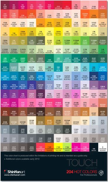 Each html code contains symbol # and 6 letters or numbers. Art Marker Showdown: Copic Sketch Vs. ShinHan Twin Touch