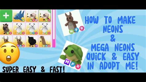 How To Make Neons And Mega Neons Fast And Easy In Adopt Me Roblox Youtube