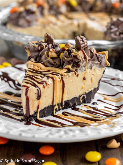 Because it was better than all of those words. Creamy Peanut Butter Pie - Sprinkle Some Sugar