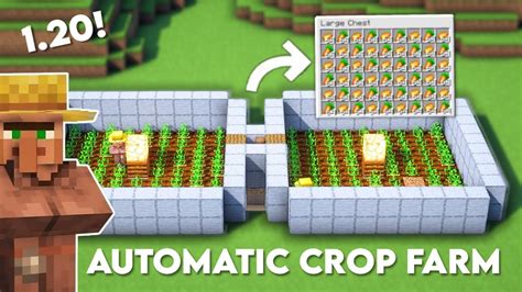 Automatic Crop Farm In Minecraft Tutorial 120 Youtube