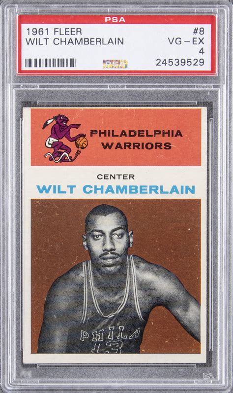 2008 topps t51 murad #159 wilt chamberlain: Lot Detail - 1961/62 Fleer #8 Wilt Chamberlain Rookie Card - PSA VG-EX 4