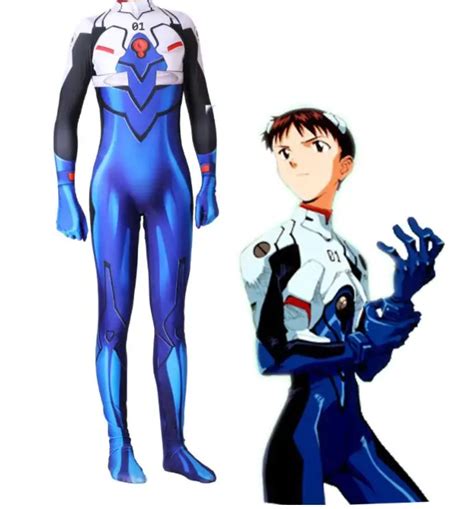 EVA Ikari Shinji Cosplay Costume Anime Fullbody Zentai Suit Skinny