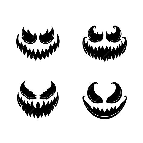 Premium Vector Scary Faces Of Halloween Pumpkin Or Ghost Vector