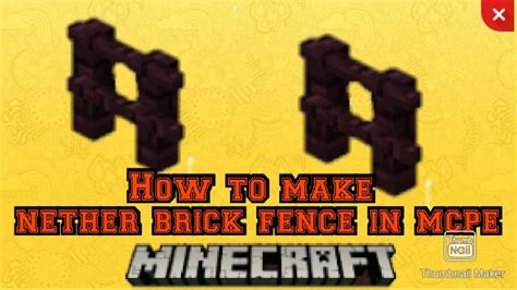 How To Make Nether Brick Fence In Minecraft Pe Youtube