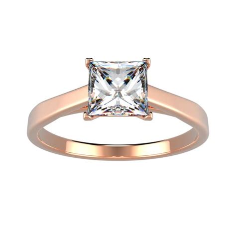 4 Prongs Solitaire Ring In 18k Pink Gold 9026