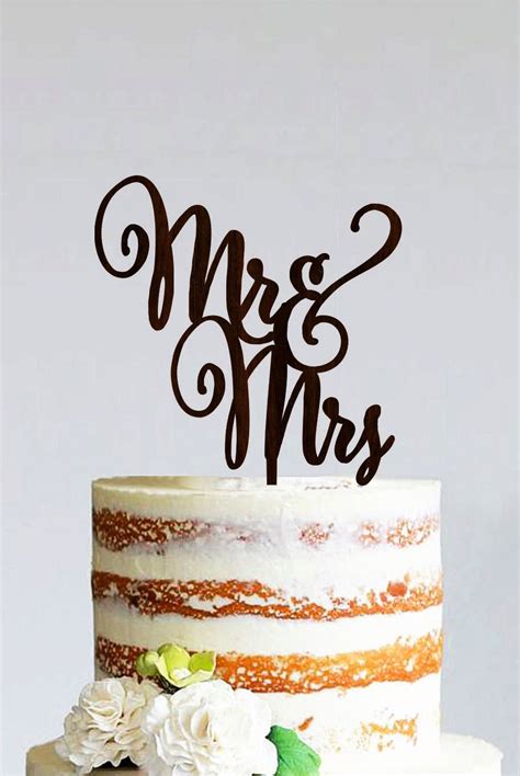 Mr And Mrs Wedding Cake Topper Wooden Cake Topper Unique Cake Etsy