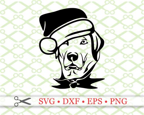 Christmas Dog With Santa Hat Cricut And Silhouette Files Svg Dxf Eps Png