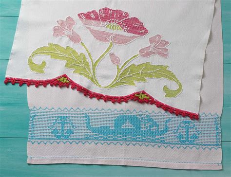 Embroidered Huck Towels Piecework