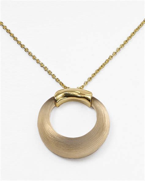 Alexis Bittar Lucite Circle Pendant Necklace 15 In Metallic Lyst