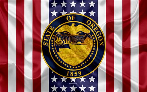 Download Wallpapers Oregon Usa 4k American State Seal Of Oregon